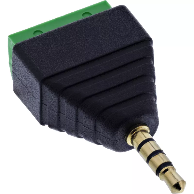 InLine 92504J Conector de cable conector jack TRRS de 3,5 mm 4 polos / regleta de bornes 4 conexiones negro, verde