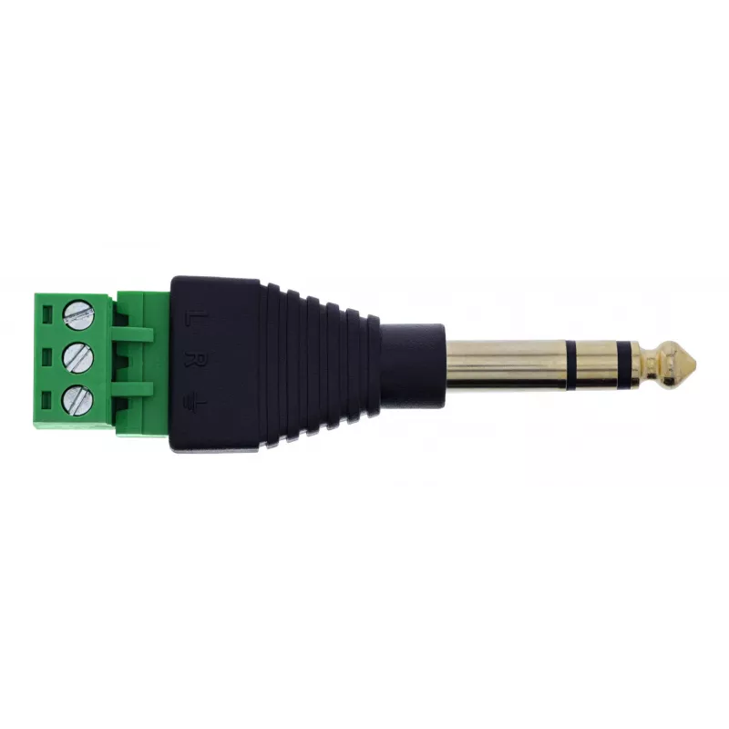 InLine 92504L Conector de cable conector jack TRS de 6,35 mm 3 polos / regleta de bornes 3 bornes negro, verde