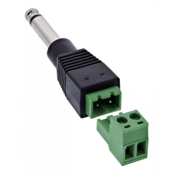 InLine 92504M Conector de cable conector jack TS de 6,35 mm 2 polos / borne de carril 2 bornes negro, verde