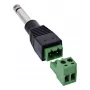 InLine 92504M Conector de cable conector jack TS de 6,35 mm 2 polos / borne de carril 2 bornes negro, verde