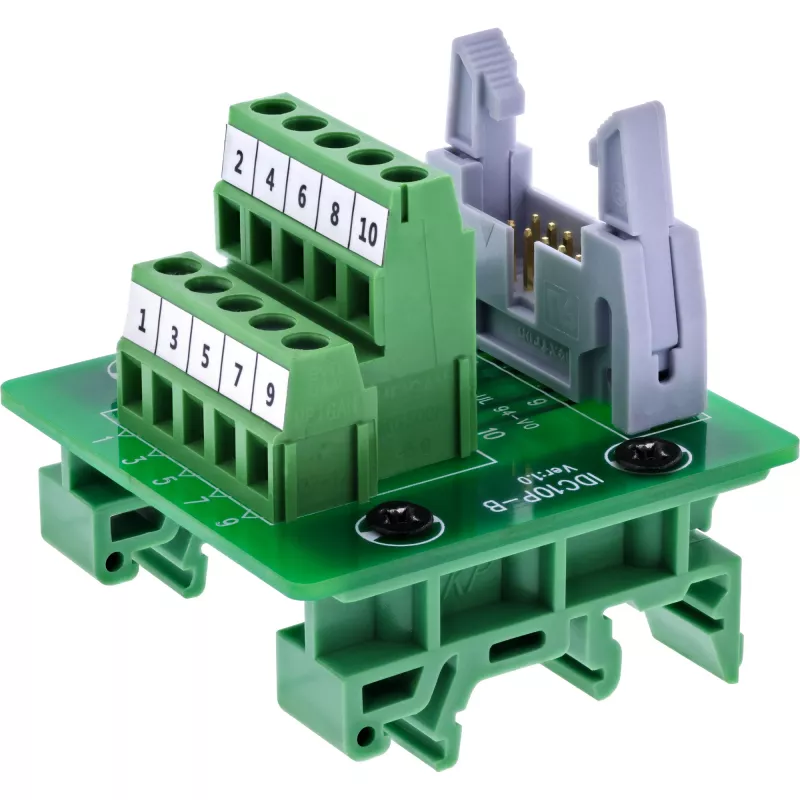 InLine 92504O Conector de cable IDC 10 / borne de carril 5 bornes verde, gris claro
