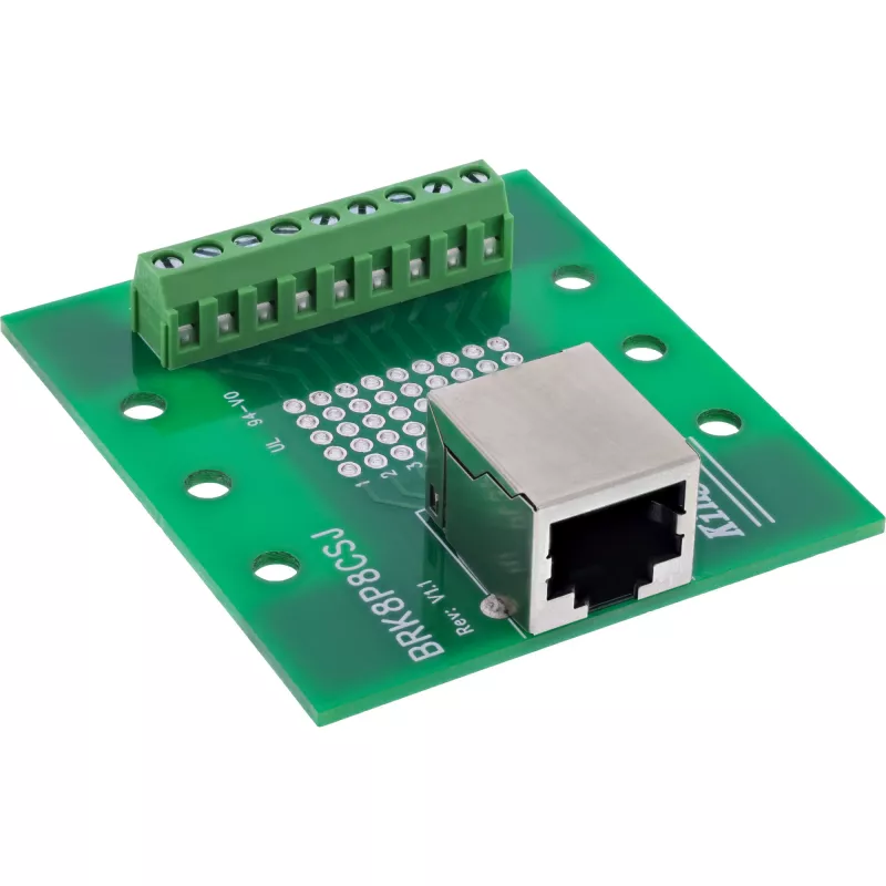 InLine 92505B Bloque de terminales con zócalo RJ45, recto, carril DIN