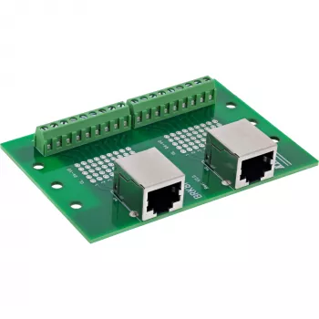 InLine 92505C Bloque de terminales con zócalo RJ45 doble, recto, carril DIN