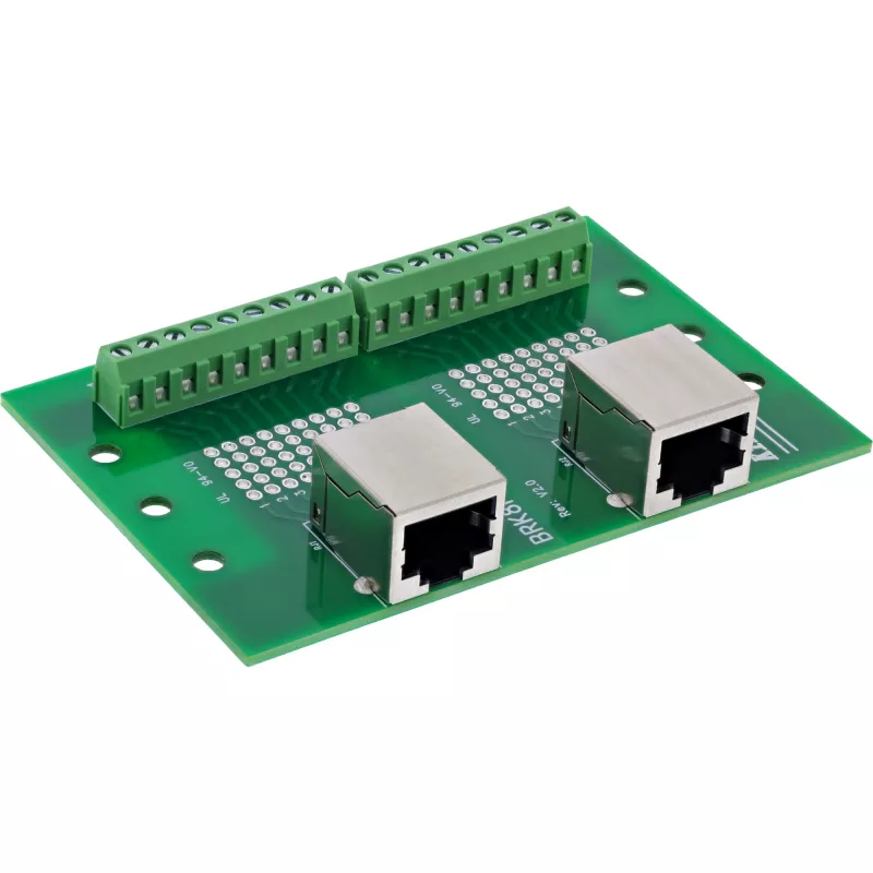 InLine 92505C Bloque de terminales con zócalo RJ45 doble, recto, carril DIN