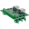 InLine 92505C Bloque de terminales con zócalo RJ45 doble, recto, carril DIN
