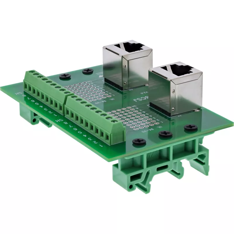 InLine 92505D Conector de cable 2x RJ45 8P8C / 2x regleta de bornes 9 bornes verde