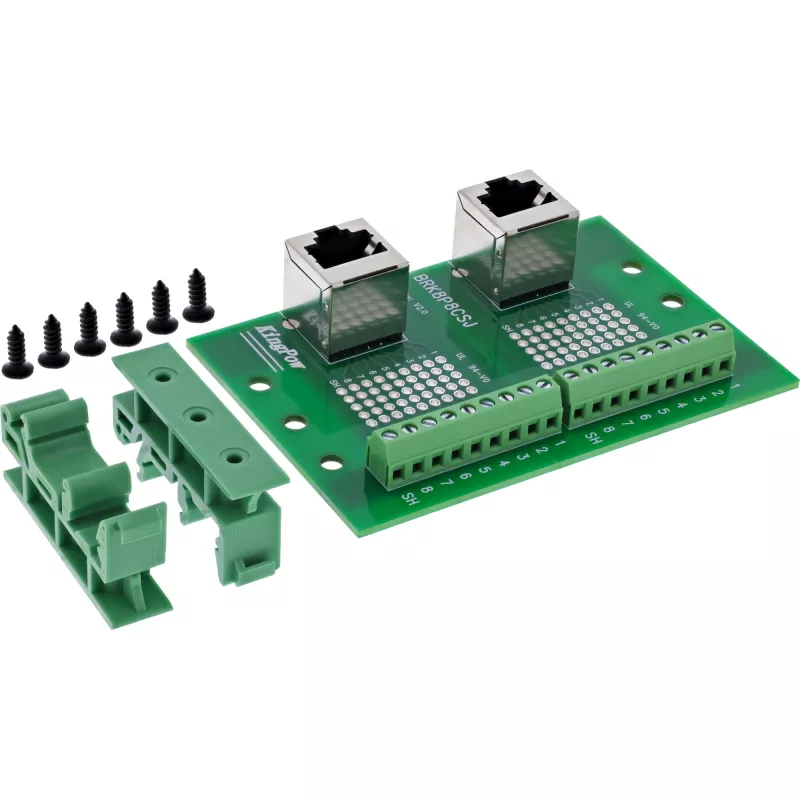 InLine 92505D Conector de cable 2x RJ45 8P8C / 2x regleta de bornes 9 bornes verde