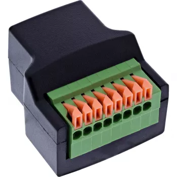 InLine 92505E Conector de cable RJ45 8P8C / borne de carril, 8 polos negro