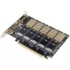 InLine 76619G Tarjeta de interfaz, PCIe x16 a 5x M.2 Key B SATA, incl. soporte Low-Profile