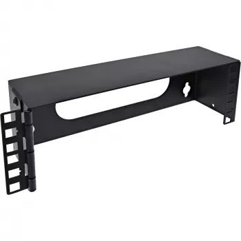 InLine Mini rack de 10 pulgadas para montaje en pared, 2U, 7,6 cm de profundidad, negro