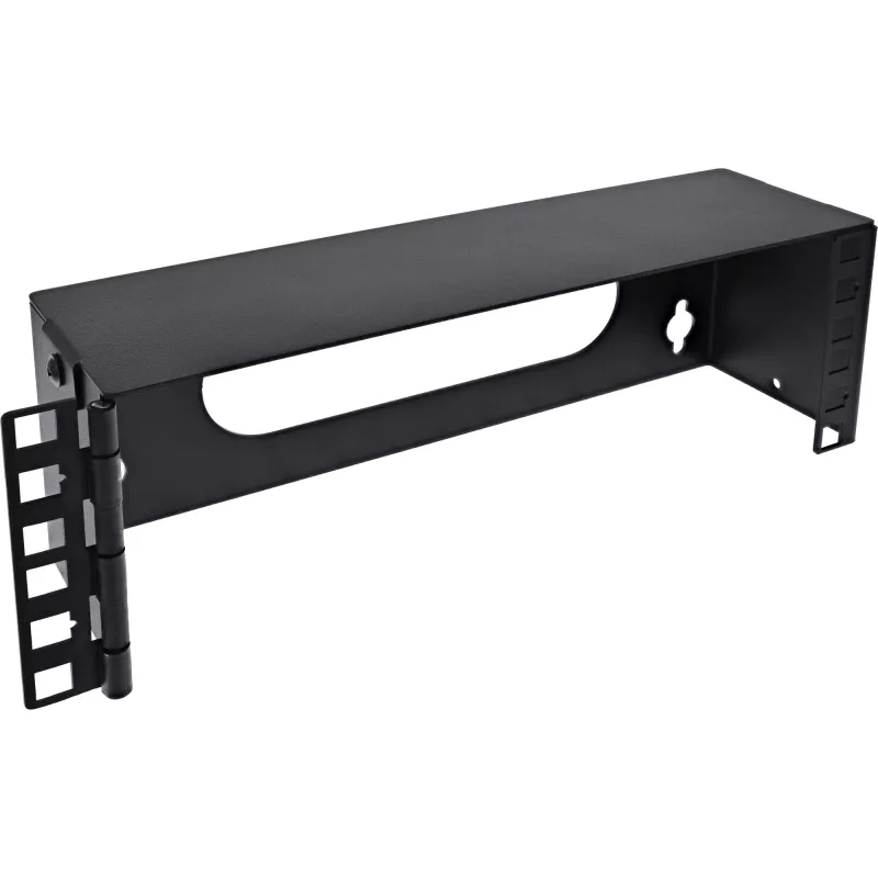 InLine Mini rack de 10 pulgadas para montaje en pared, 2U, 7,6 cm de profundidad, negro