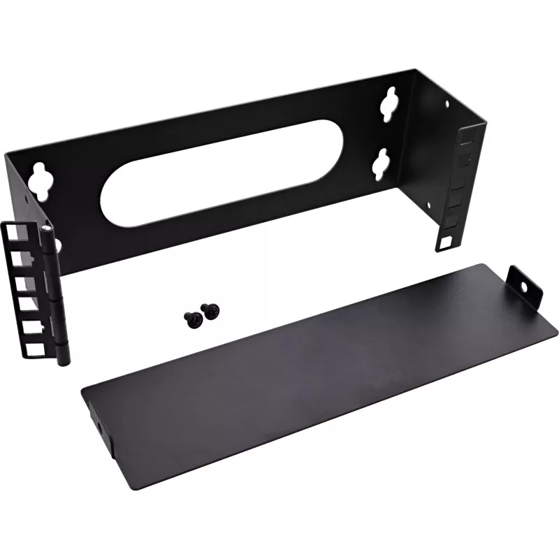 InLine Mini rack de 10 pulgadas para montaje en pared, 2U, 7,6 cm de profundidad, negro