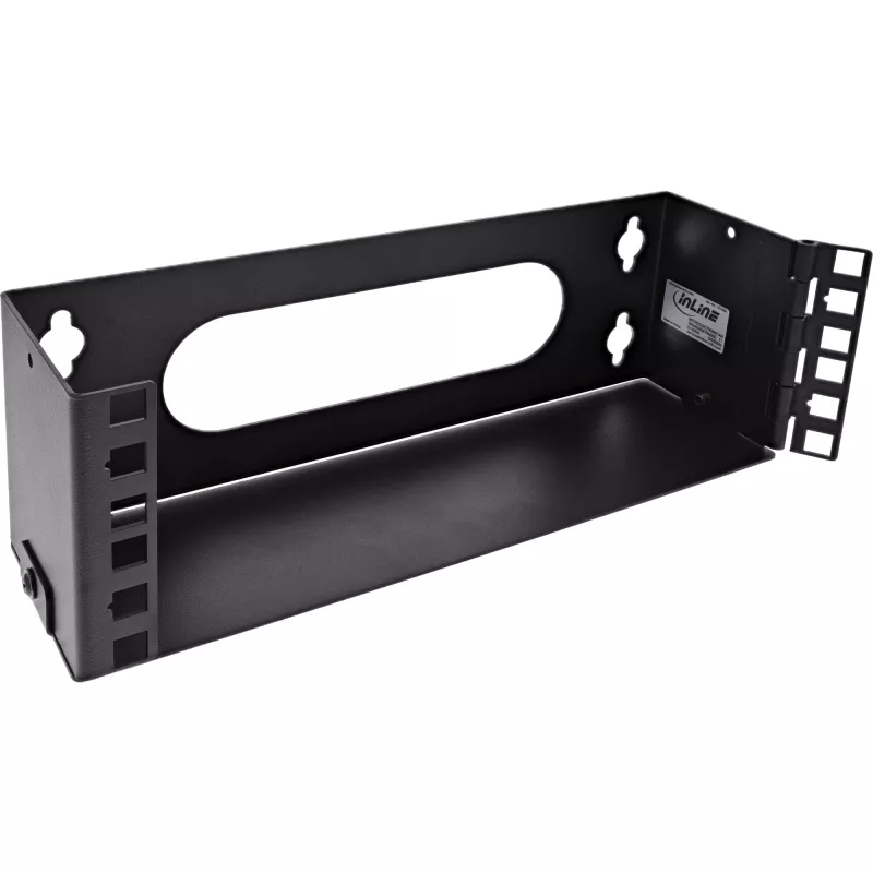 InLine Mini rack de 10 pulgadas para montaje en pared, 2U, 7,6 cm de profundidad, negro