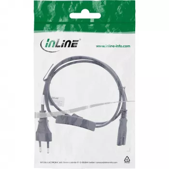 InLine 16150 Cable de alimentación negro 0,5 m CEE7/16 IEC C7