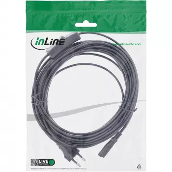 InLine 16153 Cable de alimentación negro 3 m CEE7/16 IEC C7