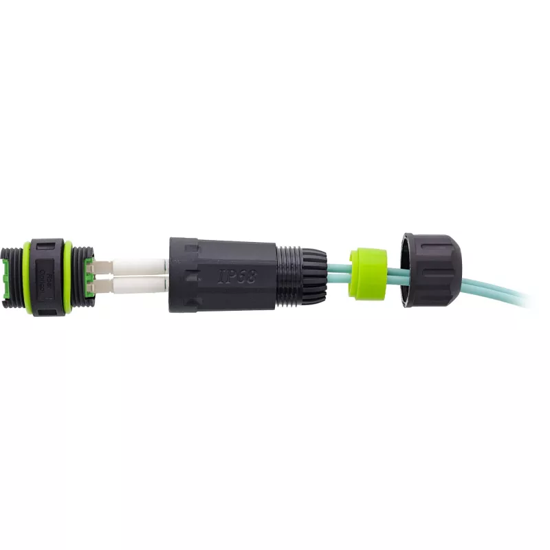 InLine 69927B Acoplador de fibra óptica LC, IP68, zócalo 2x2 LC, para exteriores, M20