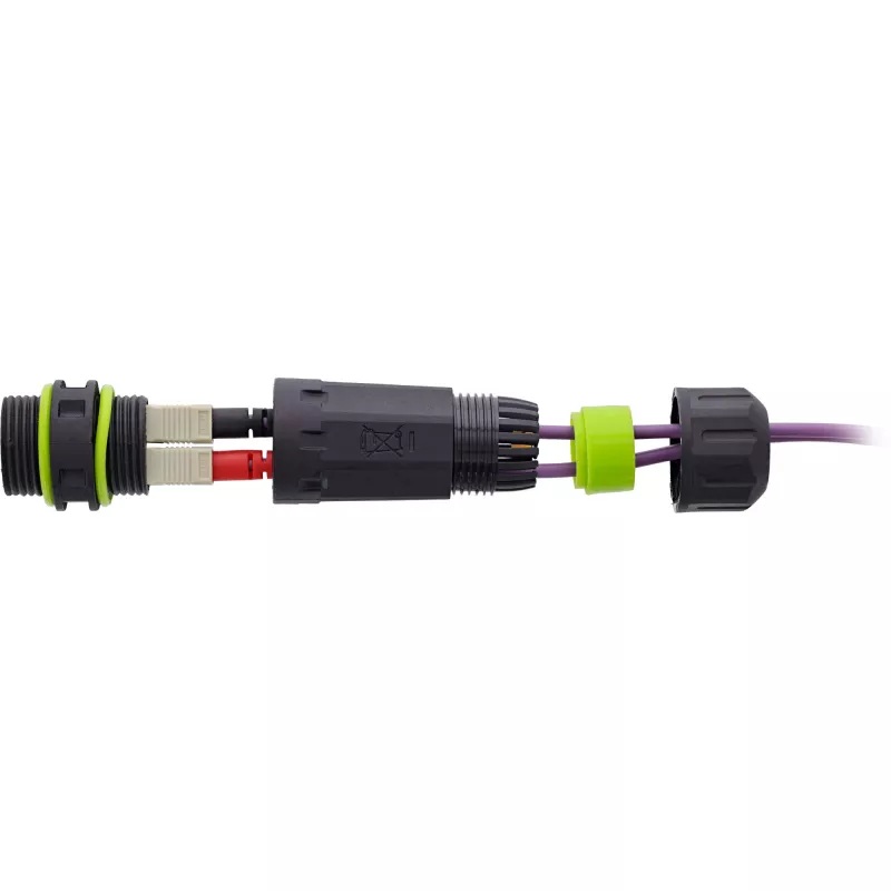 InLine 69927F Acoplador de fibra óptica SC, IP68, zócalo 2x2 SC, para exteriores, M20
