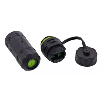 InLine 69927G Acoplador de fibra óptica SC, corto, IP68, zócalo 2x2 SC, M20