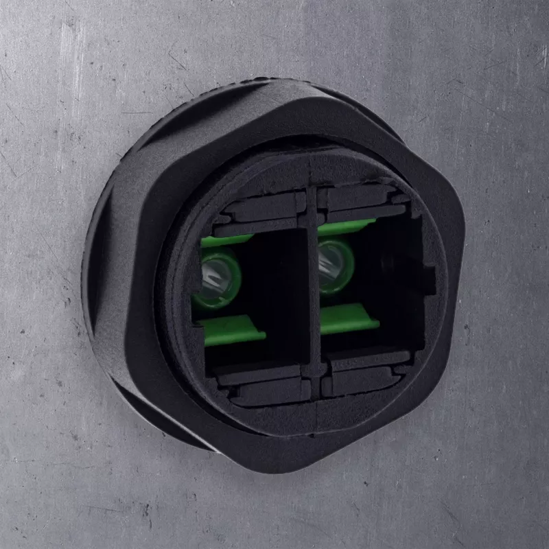 InLine 69927G Acoplador de fibra óptica SC, corto, IP68, zócalo 2x2 SC, M20