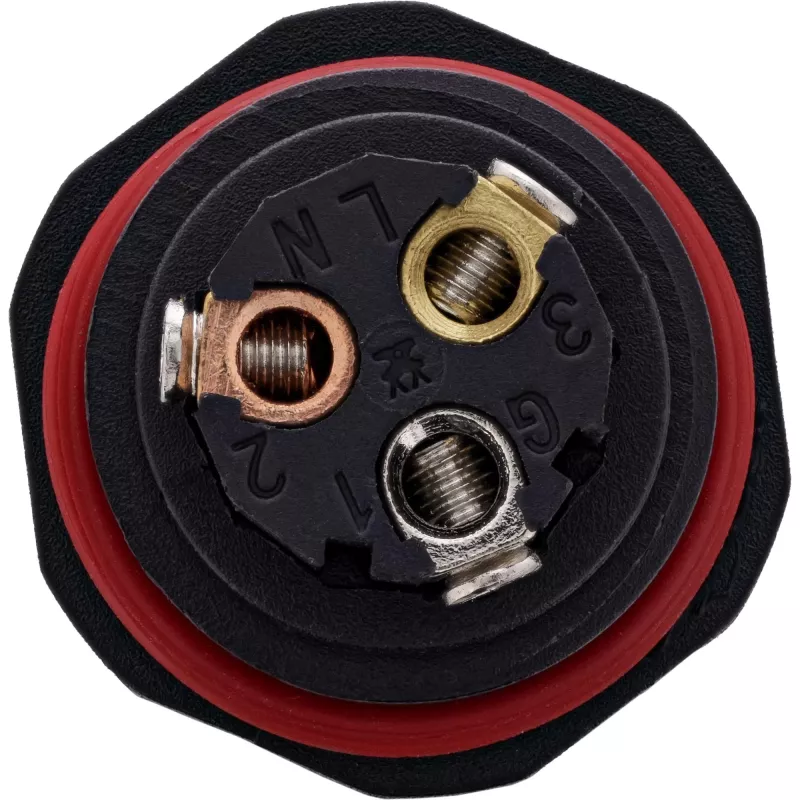 InLine 69927T Acoplador de red IP68, 3 polos, 2 vías, M20, negro