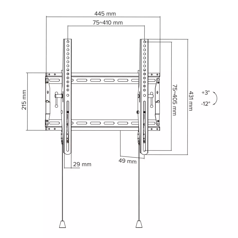 InLine 23101B Soporte de pared/peana para TV 177,8 cm (70