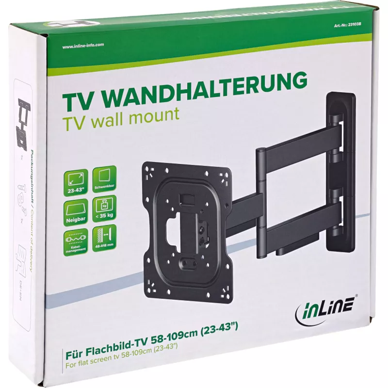 InLine 23103B Soporte de pared para TV 109,2 cm (43