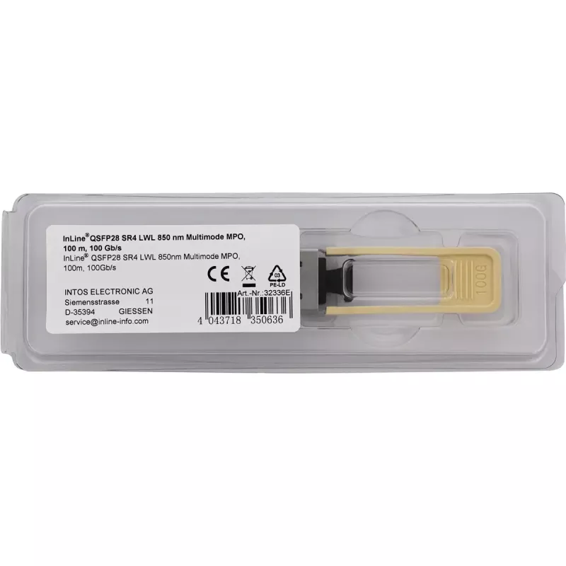 InLine 32336E Módulo transceptor de red fibra óptica 100000 Mbit/s QSFP28 850 nm