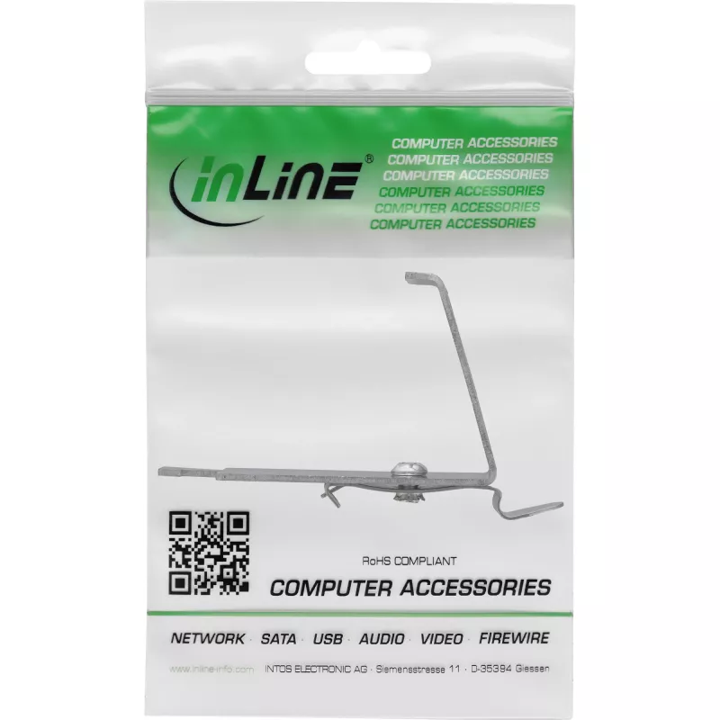 InLine 76203L Soporte de módulo metálico Keystone SNAP-In, simple, para carril DIN, con lengüeta