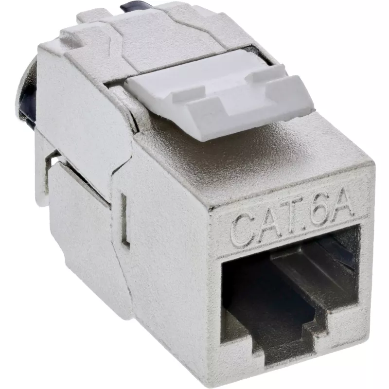 InLine 76202V Conector Keystone RJ45 slim, SNAP-In, Cat.6A, brida integrada, 10 uds.