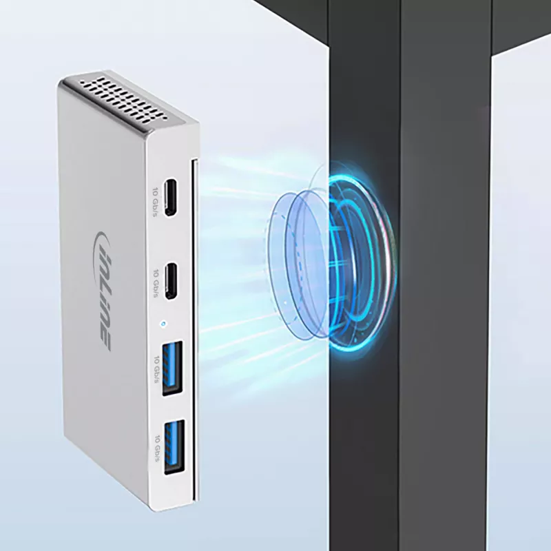 InLine 35395M Hub de interfaces USB 3.2 Gen 2 (3.1 Gen 2) Type-C 10000 Mbit/s Plata