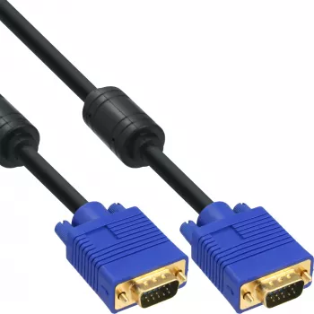 InLine 17719T Cable S-VGA, HD de 15 pines macho/macho, negro, 2 m