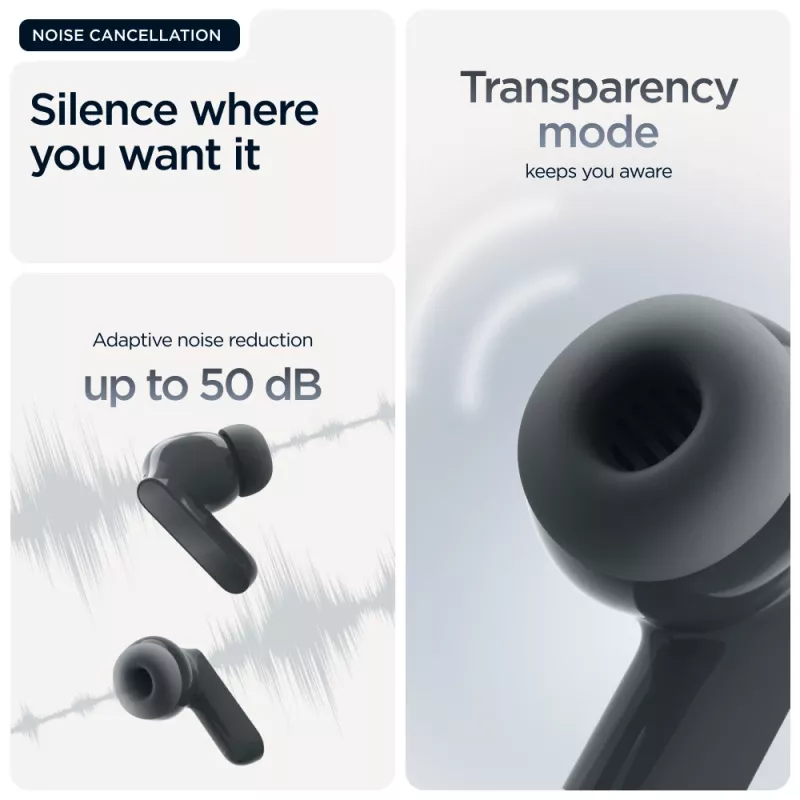 Auriculares MOTOROLA Moto Buds Bass TWS Bluetooth In-Ear para llamadas y música, negro, 51 g