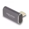 Adaptador USB DeLOCK 40 Gbit/s USB Type-C PD 3.0 100 W conector macho a conector hembra acodado izquierda/derecha 8K 60 Hz metal