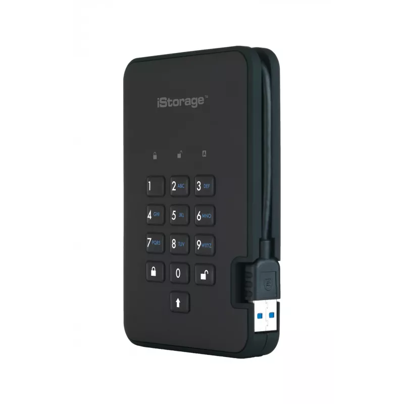 Unidad de estado sólido cifrada de forma segura iStorage diskAshur2 256 bits 1 TB USB 3.2 – negro IS-DA2-256-SSD-1TB-B