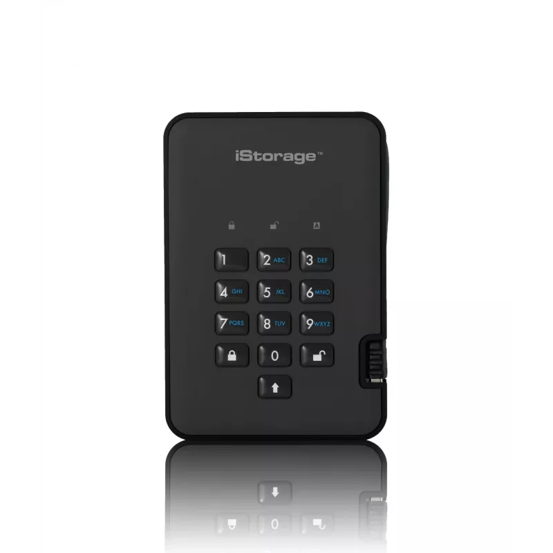 Unidad de estado sólido cifrada de forma segura iStorage diskAshur2 256 bits 1 TB USB 3.2 – negro IS-DA2-256-SSD-1TB-B