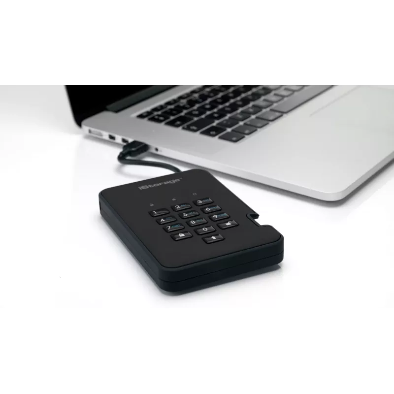 Unidad de estado sólido cifrada de forma segura iStorage diskAshur2 256 bits 1 TB USB 3.2 – negro IS-DA2-256-SSD-1TB-B