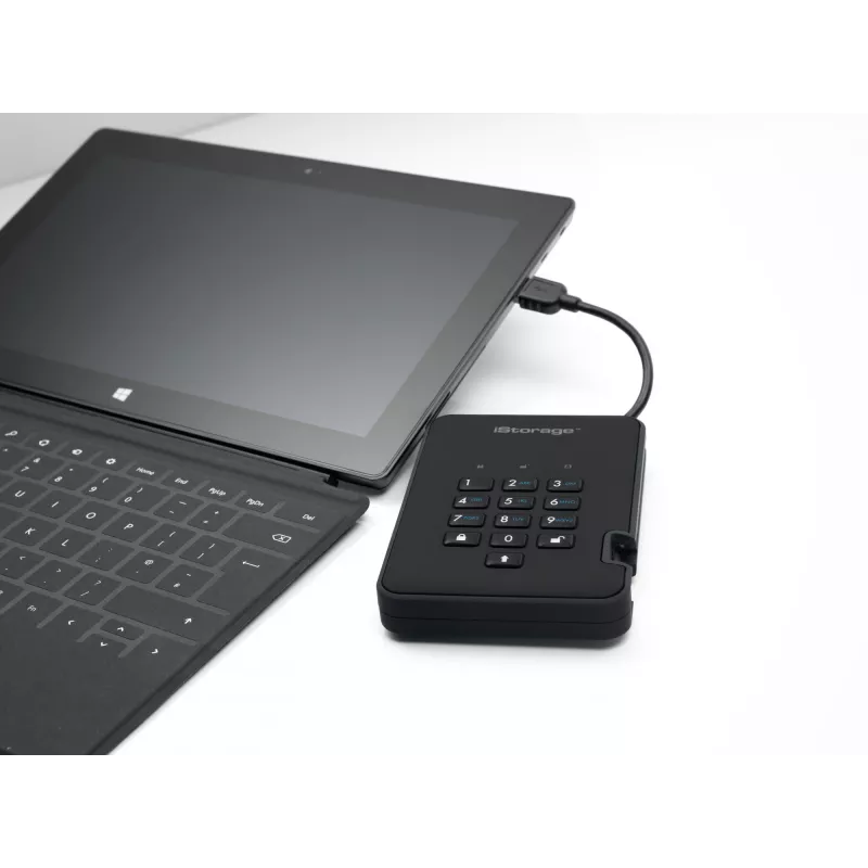 Unidad de estado sólido cifrada de forma segura iStorage diskAshur2 256 bits 1 TB USB 3.2 – negro IS-DA2-256-SSD-1TB-B