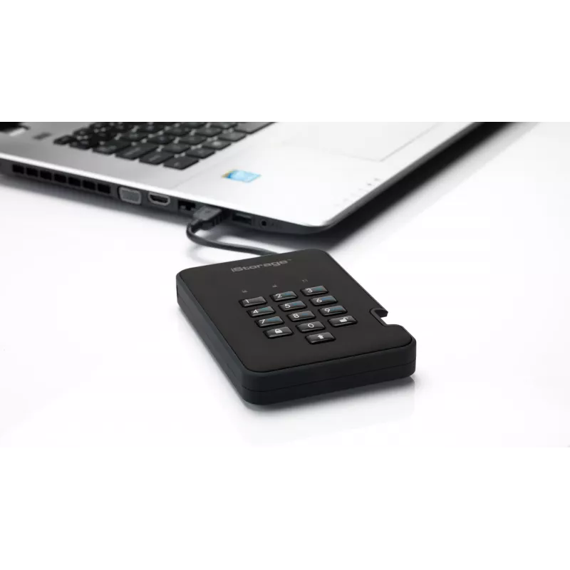 Unidad de estado sólido cifrada de forma segura iStorage diskAshur2 256 bits 1 TB USB 3.2 – negro IS-DA2-256-SSD-1TB-B