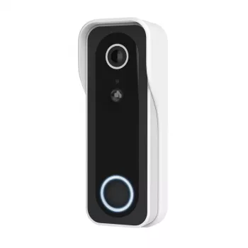 Videoportero TRUST DOORCAM-3000, 3 MP, Wi‑Fi 2.4 GHz, MicroSD hasta 256 GB, batería/USB, Negro/Blanco