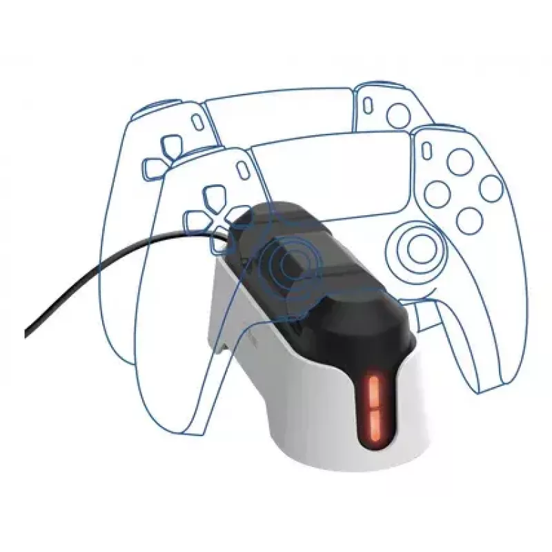 Base de carga Trust GXT 228 Dual para PlayStation 5 Negro Blanco