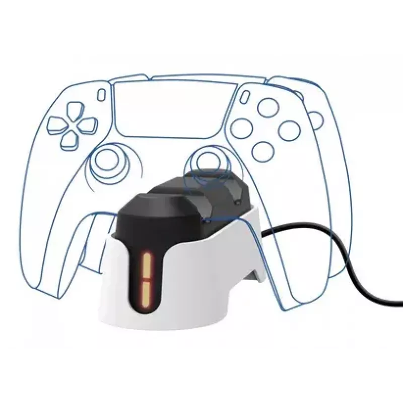 Base de carga Trust GXT 228 Dual para PlayStation 5 Negro Blanco