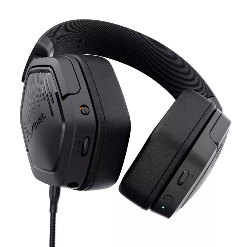 Auriculares Trust GXT 493 Carus con cable e inalámbricos diadema, casco gaming USB Type-C / USB Type-A Bluetooth Negro