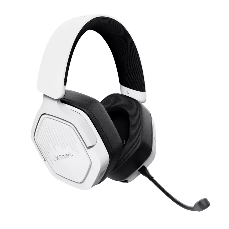 Auriculares Trust GXT 493W Carus con cable e inalámbricos diadema, casco gaming USB Type-C / USB Type-A Bluetooth Blanco
