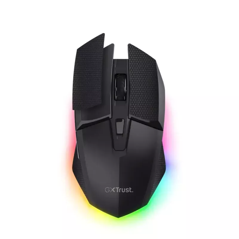 Ratón gaming TRUST GXT 122 Felox+ — diestro, óptico, RF Wireless + Bluetooth, 10000 DPI, 7 botones, Multi-LED, negro