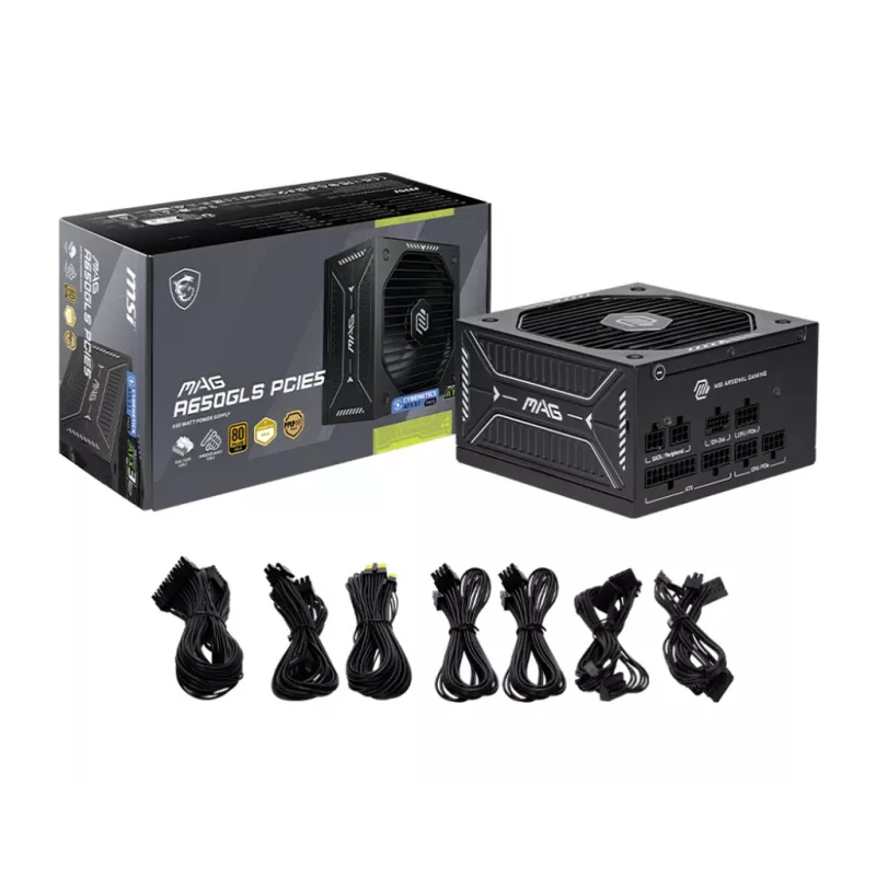 Fuente de alimentación MSI MAG A650GLS PCIE5 650 W 24 pines ATX ATX Negro