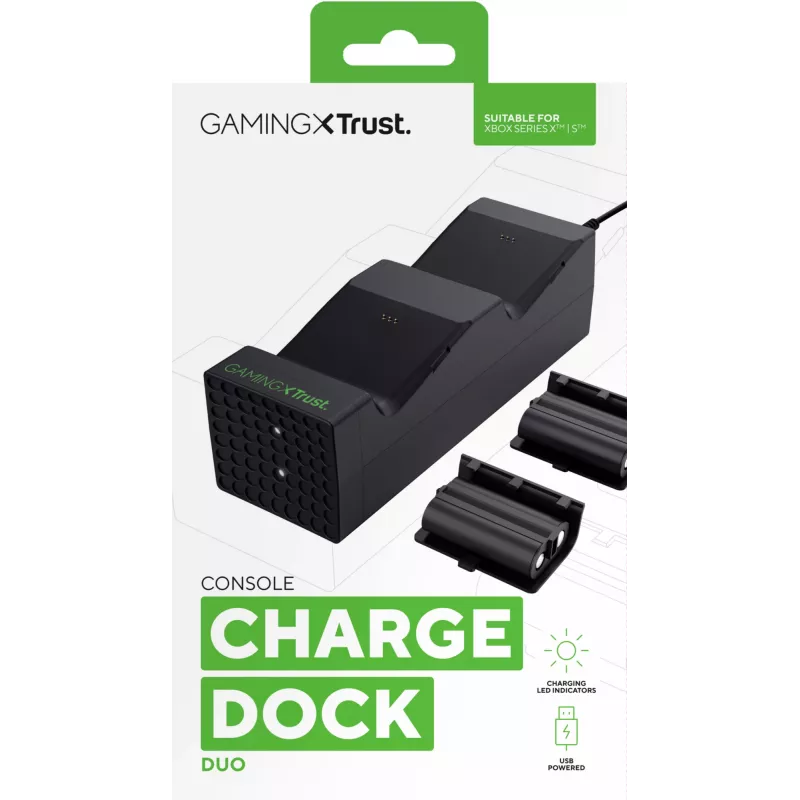 Trust GXT 250 Duo base de carga para Xbox Series X|S