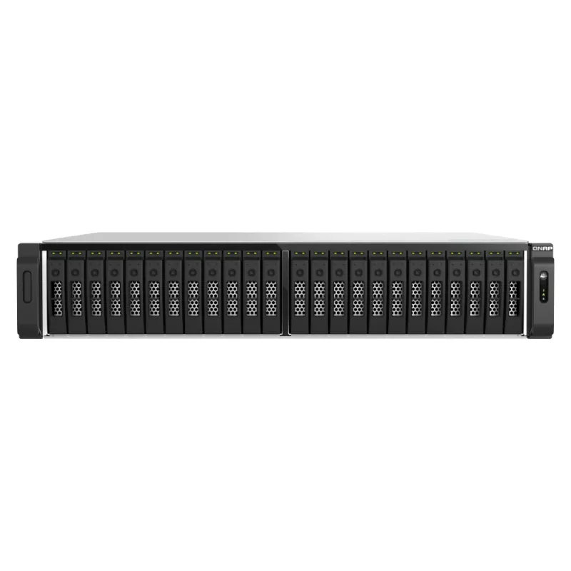 QNAP TS-H3077AFU-R7-64G NAS/servidor de almacenamiento Rack (2U) AMD Ryzen™ 5 64 GB DDR5 0 TB QuTS hero Black, metálico