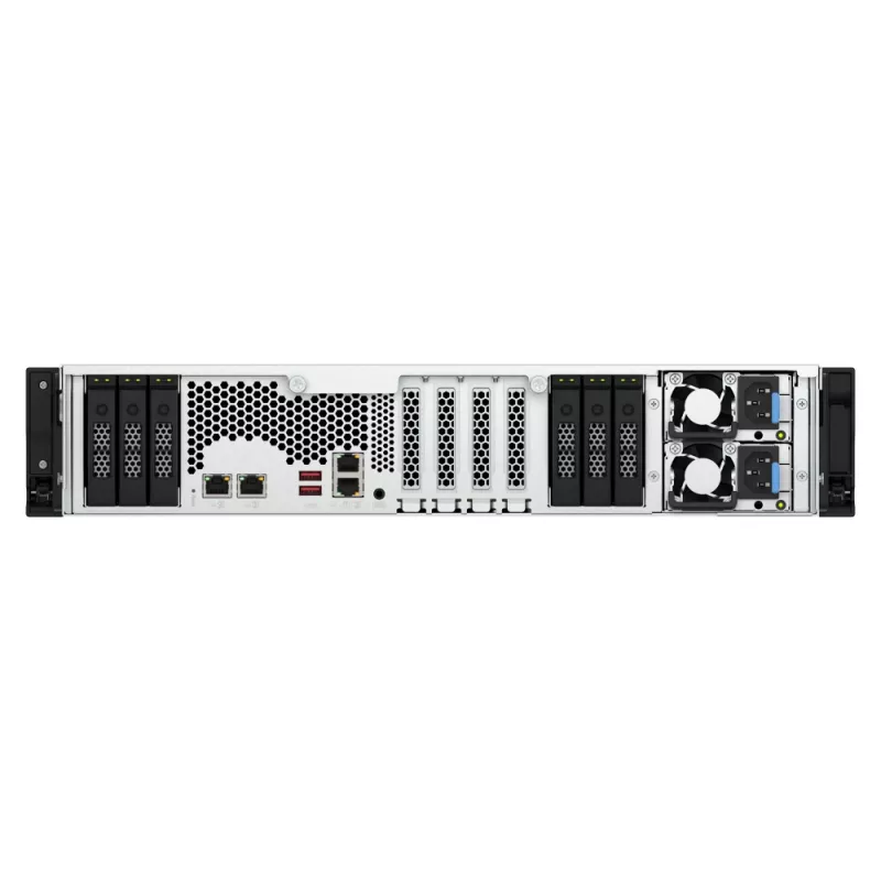 QNAP TS-H3077AFU-R7-64G NAS/servidor de almacenamiento Rack (2U) AMD Ryzen™ 5 64 GB DDR5 0 TB QuTS hero Black, metálico