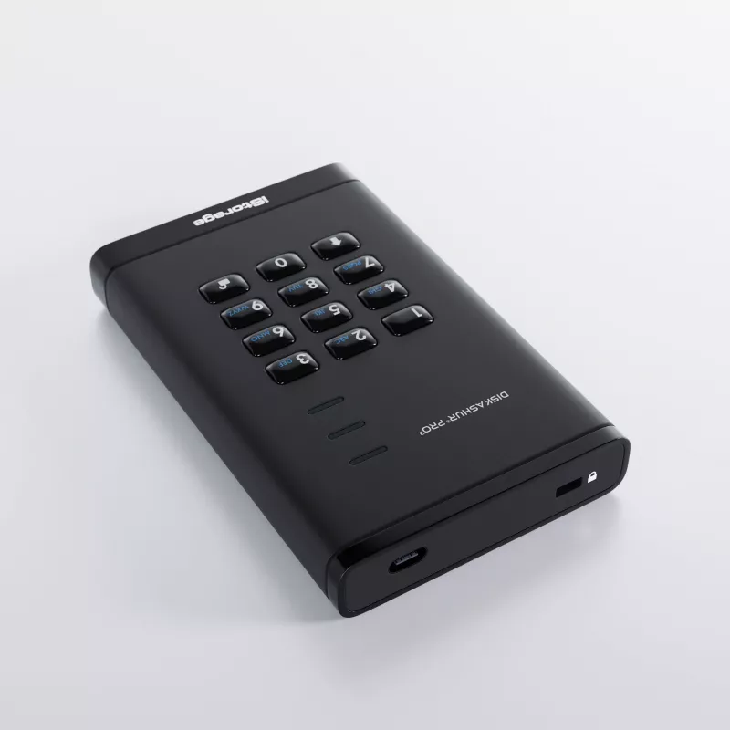 iStorage diskAshur PRO³ HDD 4TB | Disco duro portátil seguro | Conforme con FIPS 140-3 Level 3 | Cifrado por hardware AES-XTS de 256 bits | Protegido con PIN | Independiente del SO y la plataforma | Conforme con GDPR, TAA | Protección contra ataques de fuerza bruta | Resistente al polvo/agua