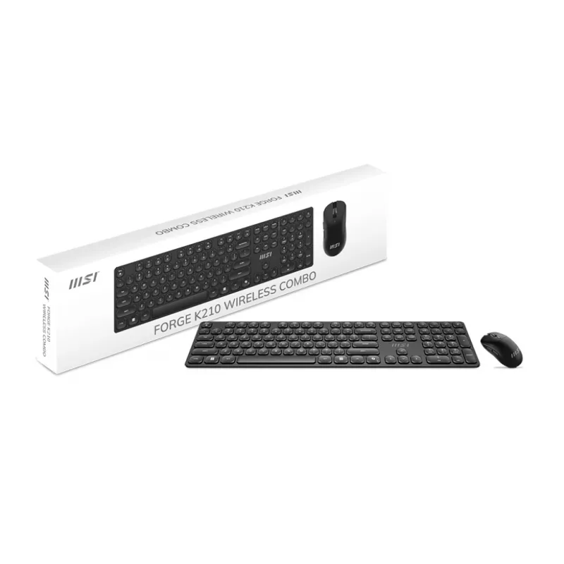 MSI FORGE K210 WIRELESS COMBO Teclado y ratón con Home/Office USB negro